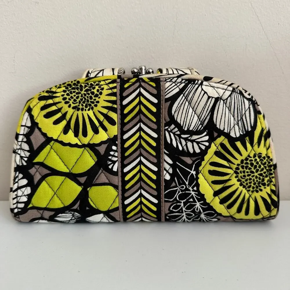 Vera Bradley Citron Kiss 'N Snap Wallet Large Organizational Clutch Carry All - Picture 3 of 11